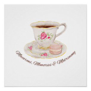 Pôster Chá da Tarde Sofisticado para Noiva Solteira