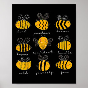 Poster Chá de Abelha Gentil Positiva Corajosa Feliz Confi