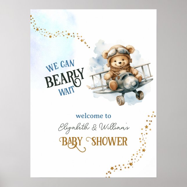 Poster Chá de Bear de Urso de Teddy Bonito Bem-vindo (Frente)
