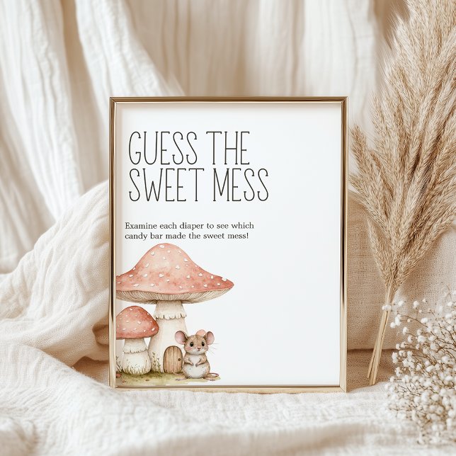 Poster Chá de Bebê Animais Boho Floresta Adivinhe a Doçur (Criador carregado)