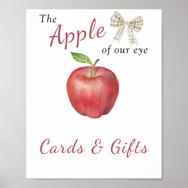 Poster Chá de bebê Apple - Cartões e presentes (Frente)