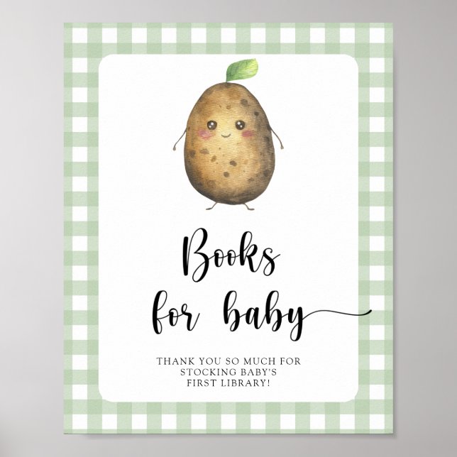 Poster Chá de bebê batata - livros para bebê (Frente)