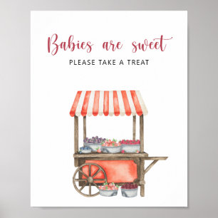 Poster Chá de bebê Berry - bebês são doces
