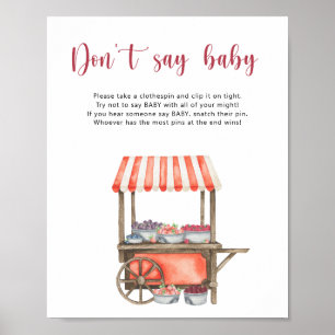 Poster Chá de bebê Berry - não diga bebê