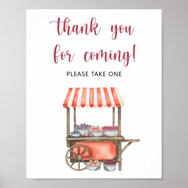 Poster Chá de bebê Berry - obrigado por vir (Frente)
