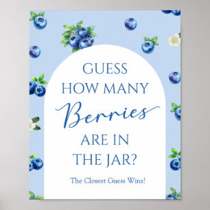 Poster Chá de Bebê Blueberry - Adivinhe Quantas Frutas Ve