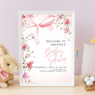 Poster Chá de Bebê Boho Floral Bebê em Flor