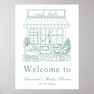 Poster Chá de Bebê Cafe Bebe Bonjour