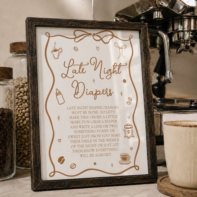Poster Chá de Bebê Café Fraldas Noturnas (Criador carregado)