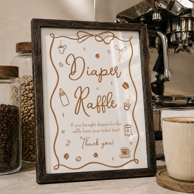 Poster Chá de Bebê Coffee Sorteio de Fraldas  (Criador carregado)