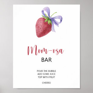 Poster Chá de bebê com morango - bar mimosa