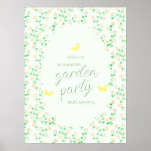 Poster Chá de Bebê com Tema Festa no Jardim Neutro
