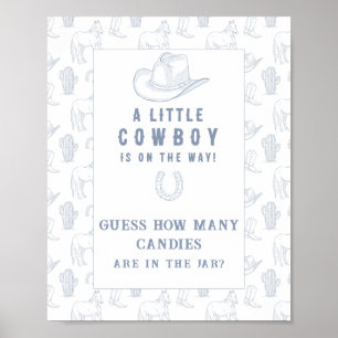 Poster Chá de bebê cowboy Adivinhe quantos doces