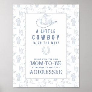 Poster Chá de bebê cowboy - Ajude a Mãe Atarefada que est