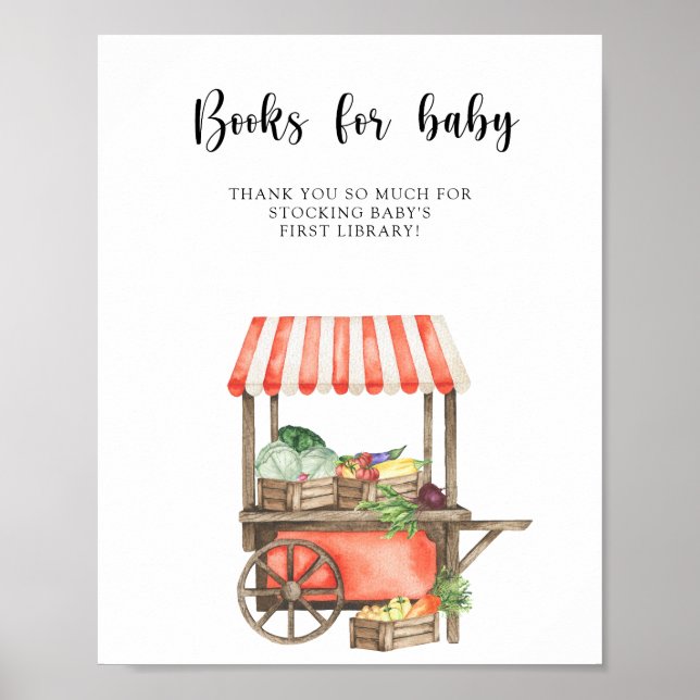 Poster chá de bebê cultivado localmente - livros para beb (Frente)