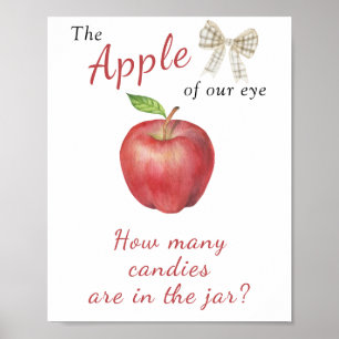 Poster Chá de bebê da Apple - adivinhe quantos doces estã