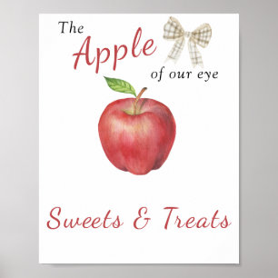 Poster Chá de bebê da Apple - Doces e guloseimas