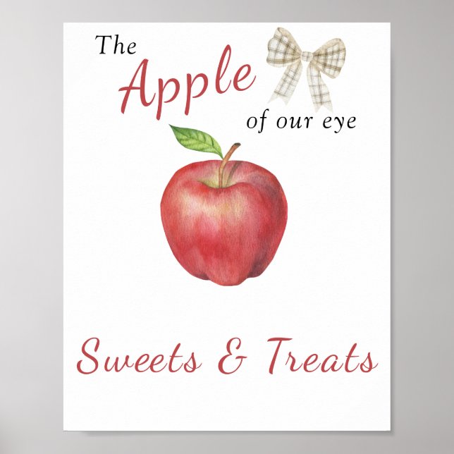 Poster Chá de bebê da Apple - Doces e guloseimas (Frente)