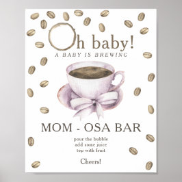 Poster Chá de bebê da Bow & Coffee com bar Momosa
