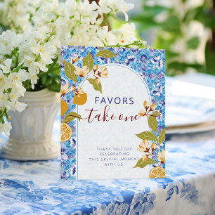 Poster Chá de Bebê da Costa Amalfitana com Limão Mediterr