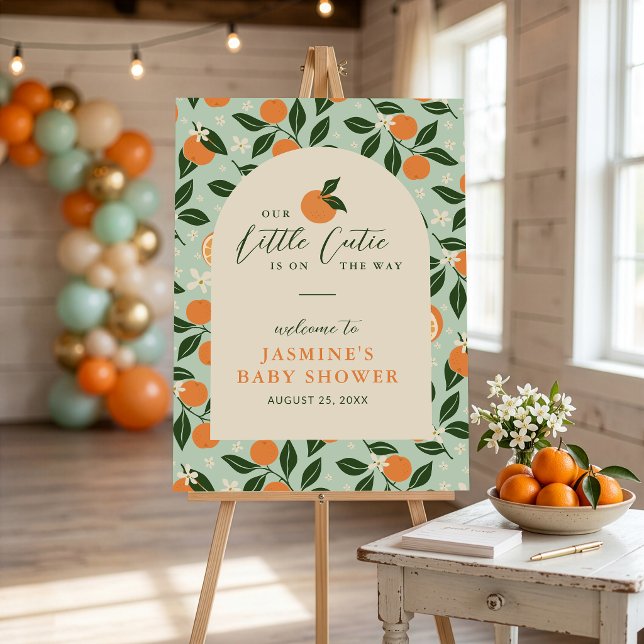 Poster Chá de Bebê da Laranjinha Orange Citrus Little Cut (Criador carregado)