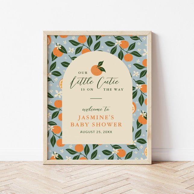Poster Chá de Bebê da Laranjinha Orange Citrus Little Cut (Criador carregado)
