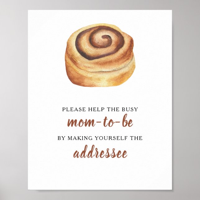 Poster Chá de bebê da pequena Ajude a futura mamãe ocupad (Frente)