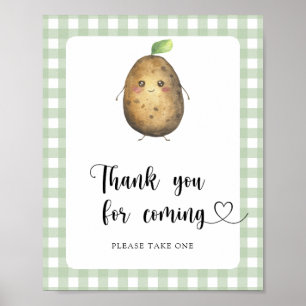 Poster Chá de bebê de batata - Obrigado por vir