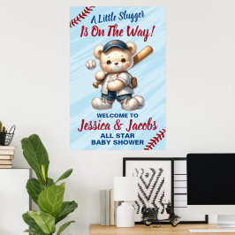 Poster Chá de Bebê de Beisebol