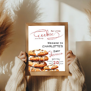 Poster Chá de Bebê de Biscoito Fofo Bem-Vindo
