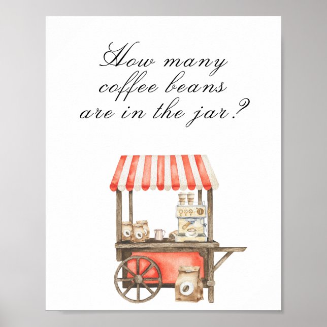 Poster Chá de bebê de café - adivinhe quantos grãos de ca (Frente)