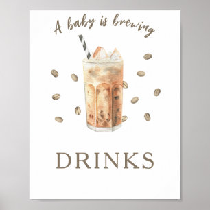 Poster Chá de bebê de café - Bebidas
