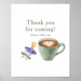 Poster Chá de bebê de café Brewing obrigada por vir