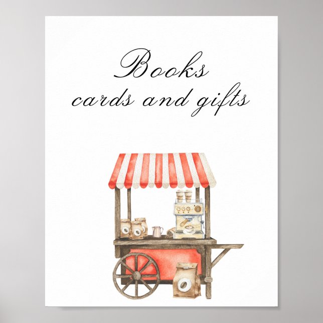 Poster Chá de bebê de café - Livros, cartões e presentes (Frente)