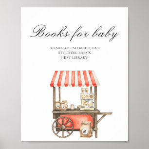 Poster Chá de bebê de café - livros para o bebê