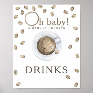Poster Chá de bebê de café sendo preparado Bebidas