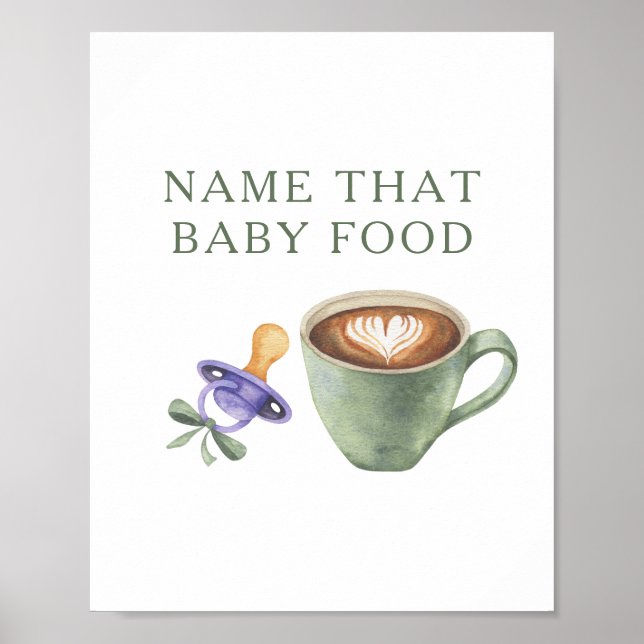Poster Chá de bebê de café sendo preparado Jogo de comida (Frente)