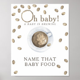 Poster Chá de bebê de café sendo preparado Jogo de comida