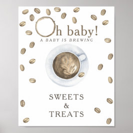 Poster Chá de bebê de café SWEETS AND TREATS