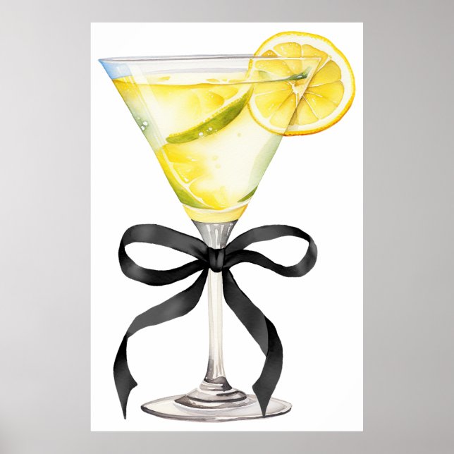 Poster Chá de Bebê de Cocktail de Limoncello Martini de L (Frente)