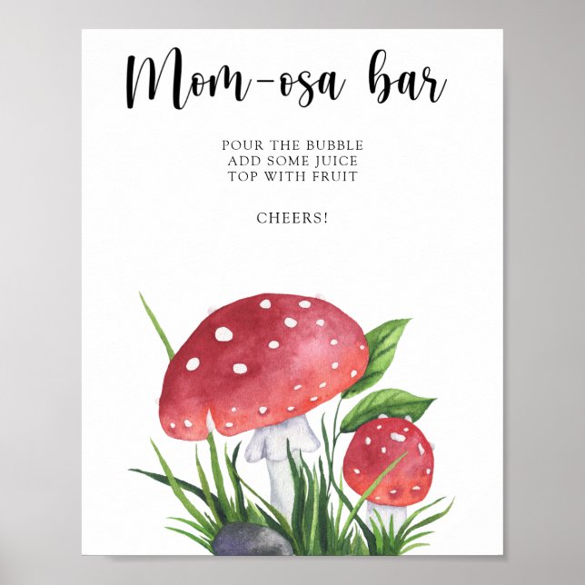 Poster Chá de Bebê de Cogumelos bar Momosa (Frente)