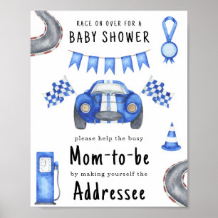 Poster Chá de bebê de corrida de carros Mamãe para ser de