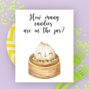 Poster Chá de bebê de dumpling chinês - quantos doces