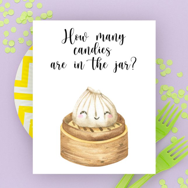 Poster Chá de bebê de dumpling chinês - quantos doces (Criador carregado)