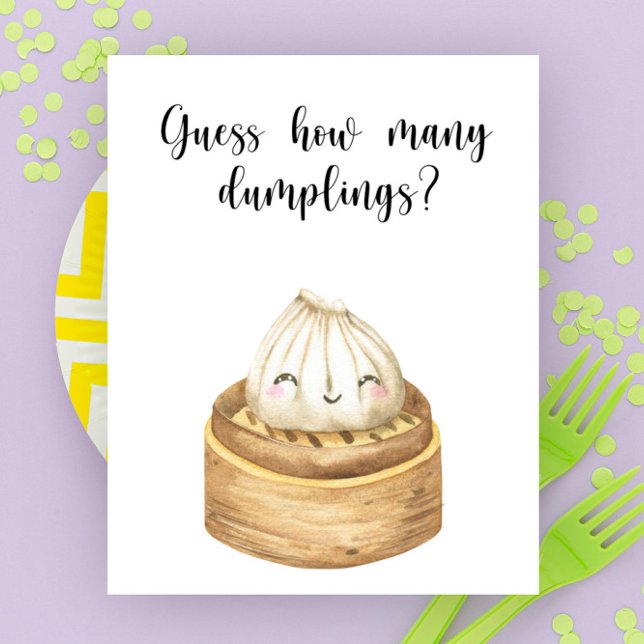 Poster Chá de bebê de dumpling chinês - quantos dumplings (Criador carregado)