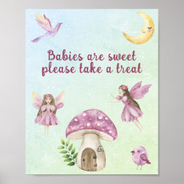 Poster Chá de bebê de fada Bebês são doces
