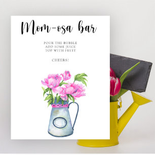 Poster Chá de bebê de flores bar Momosa
