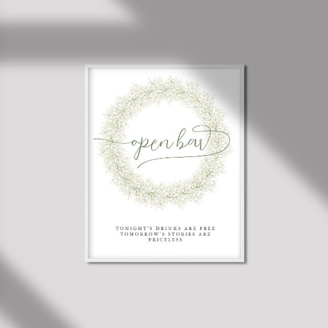 Poster Chá de Bebê de Flores Brancas Clássicas com Bar Ab (Criador carregado)