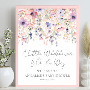 Poster Chá de Bebê de Flores Silvestres