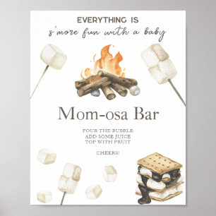Poster Chá de bebê de fogueira bar Momosa